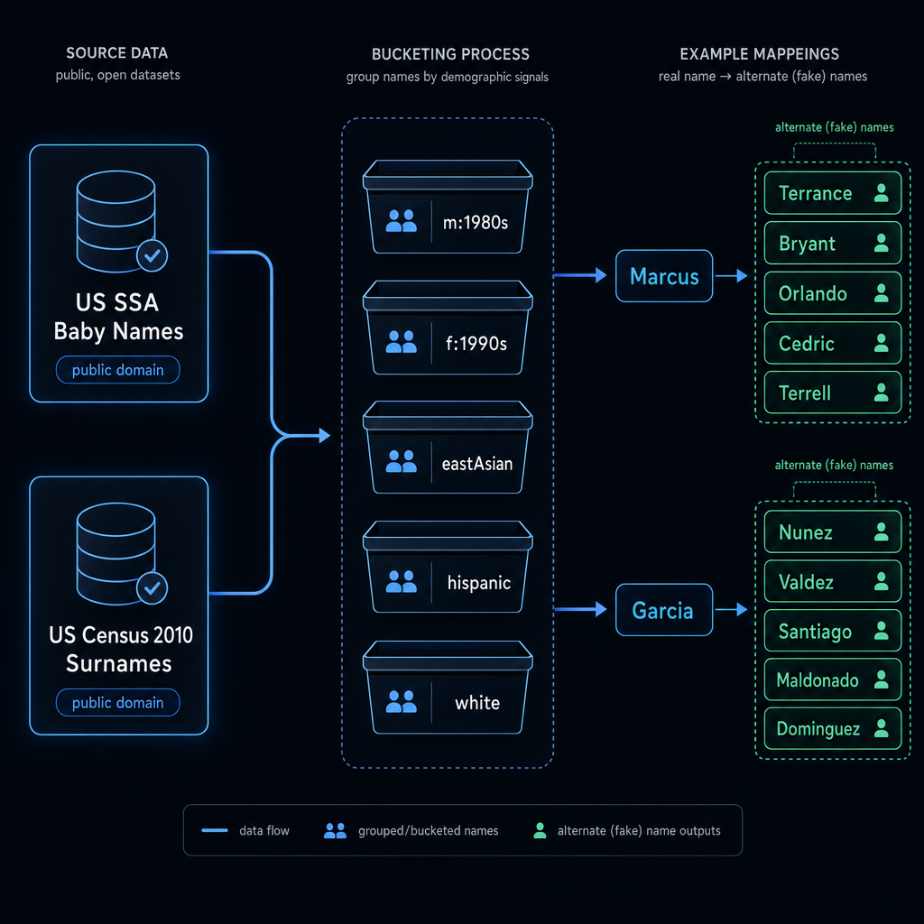 Names bucketing diagram