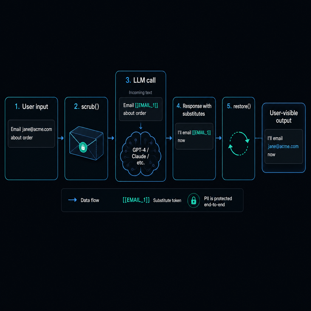LLM round-trip flow diagram